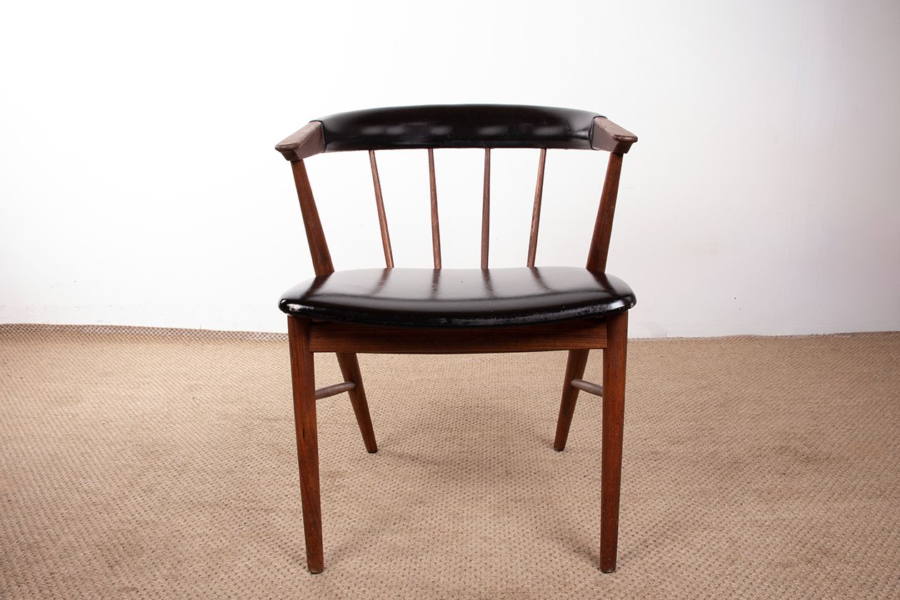 800.0 Fauteuils danois en teck et skaï Sibast, par Helge Sibast pour Sibast, 1955. photo