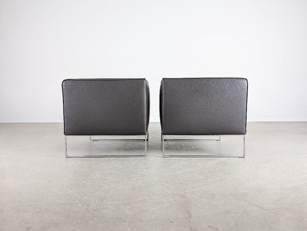 2x Cor Mell Fauteuils, Leer, Grijsantraciet, Design Lounge photo Meubels