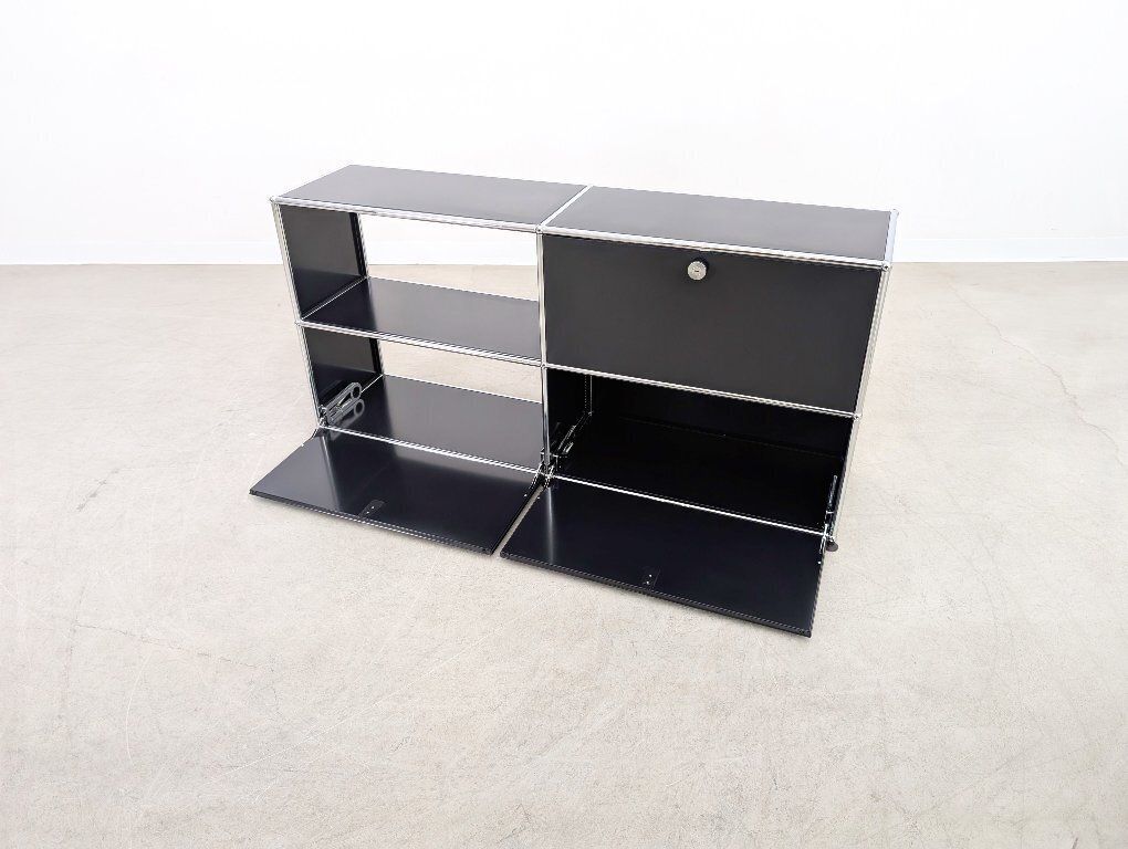 photo furniture Usm Haller Sideboard 2x2 Black 3 Doors Chest Of Drawers Sideboard