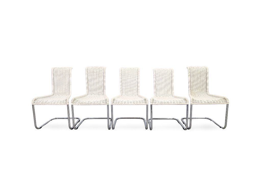 Lot de 5 chaises cantilever Tecta B20 beige clair, par Jean Prouvé