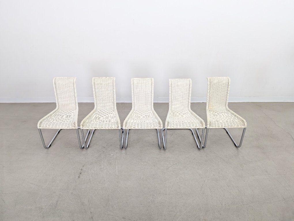 Set Of 5 Tecta Cantilever Chairs B20 Jean Prouve Cantilever Chairs Light Beige photo furniture