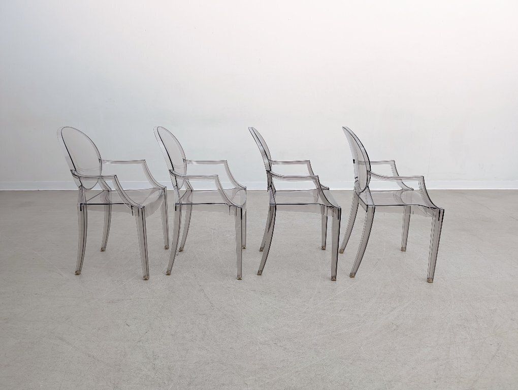 Set Van 4 Stapelbare Kartell Ghost Chairs, Ontwerp Philippe Starck photo 876.0