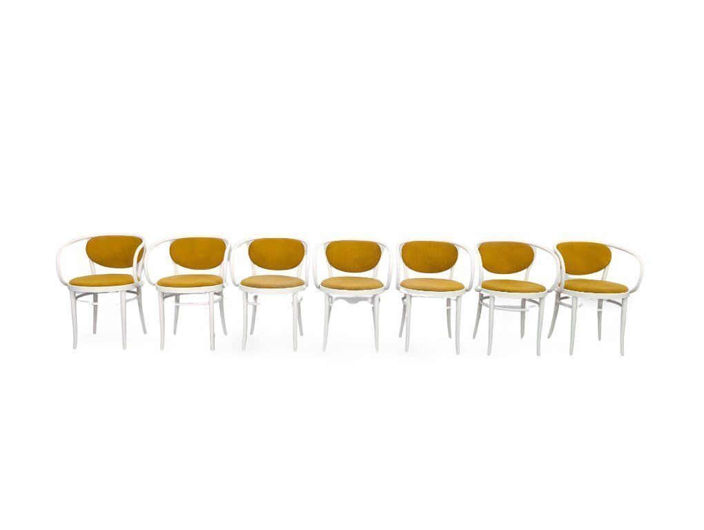 Set Of 7 Thonet Chairs 210 P Bentwood 1960s Yellow Design Classic