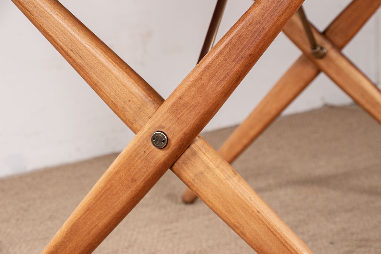 Furniture Danish Dining Table In Solid Teak And Beech And Brass, Model At 303 By Hans Wegner For Andreas Tuck 1960. photo