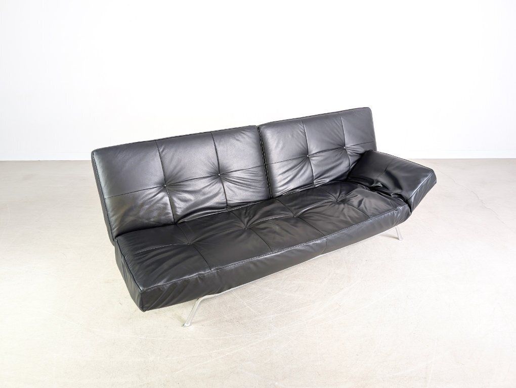 photo for sale Ligne Roset Smala Bank – Leer, Zwart – Design, Frankrijk