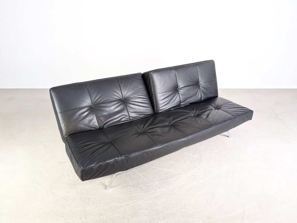 photo vinterior Ligne Roset Smala Bank – Leer, Zwart – Design, Frankrijk