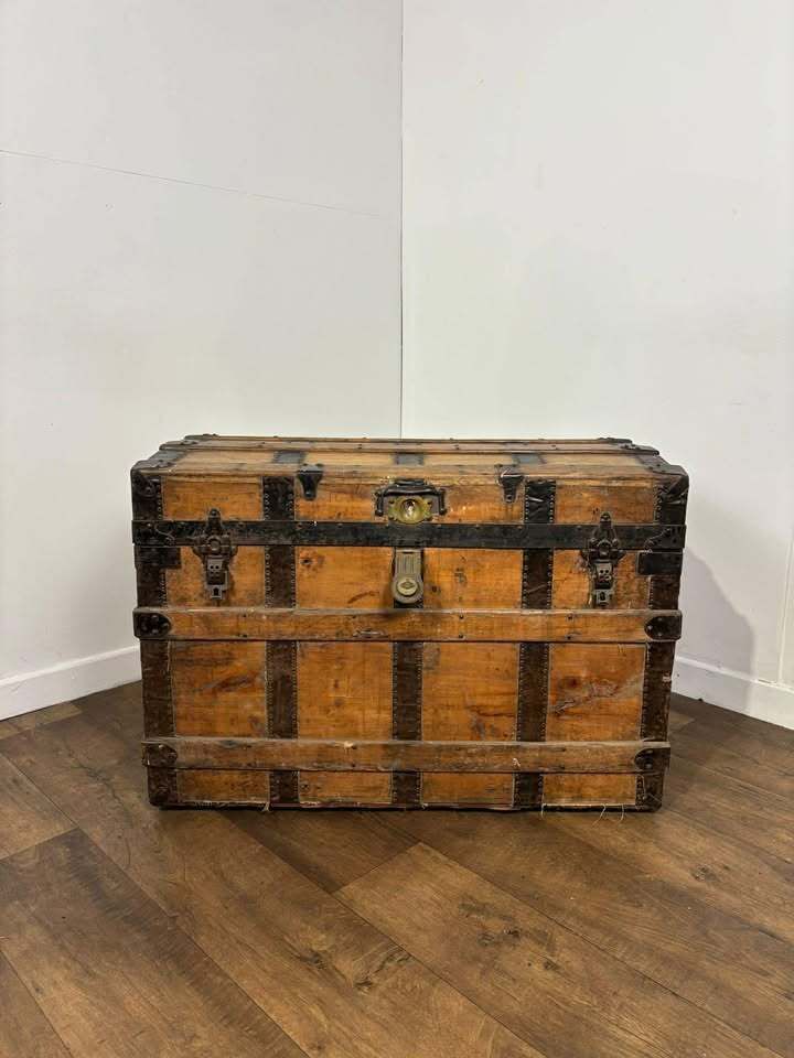 photo for sale Victorian Domed Steamer Trunk, 1800s
