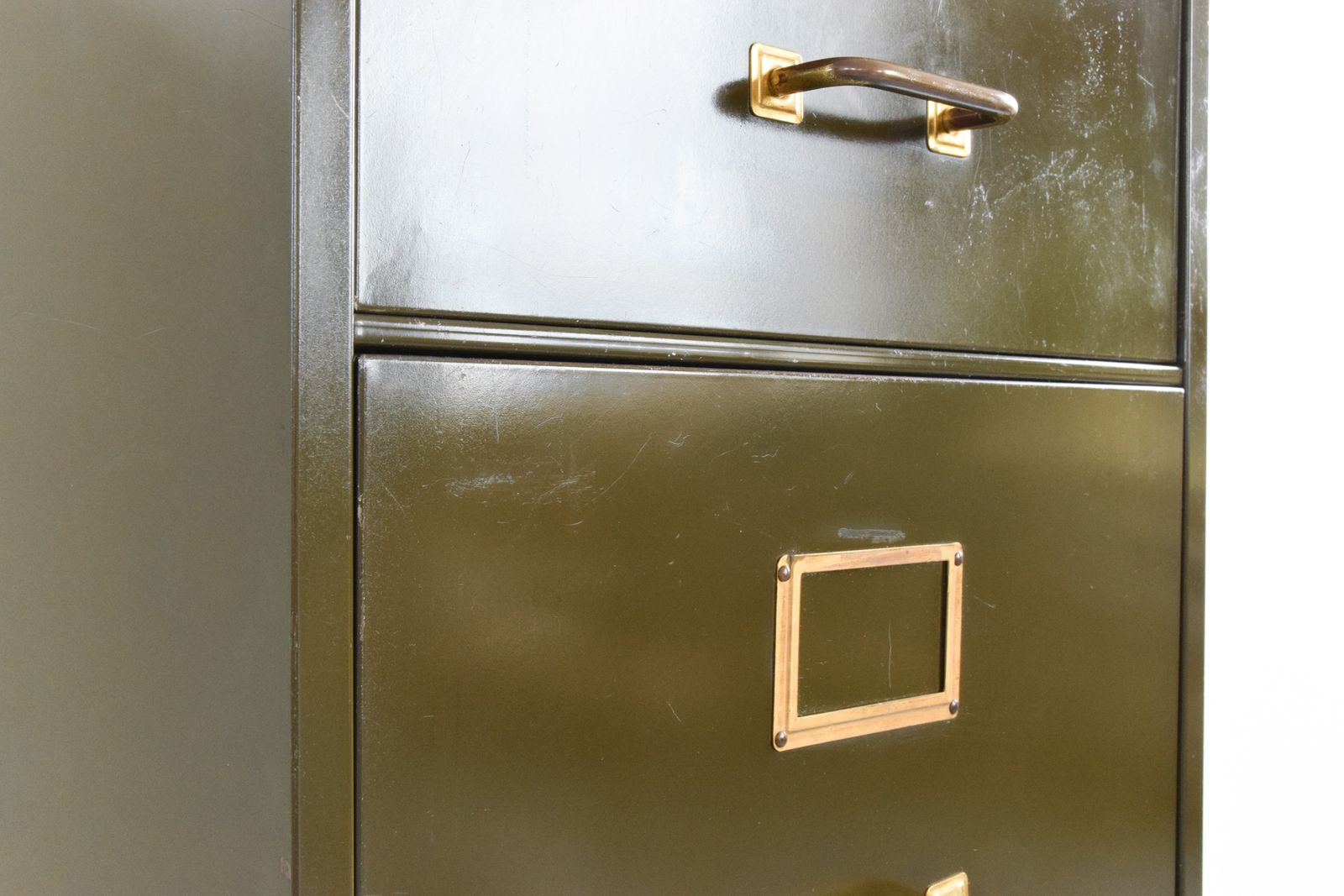 photo for sale Vintage Green Metal Filing Cabinet By Shannon Systems