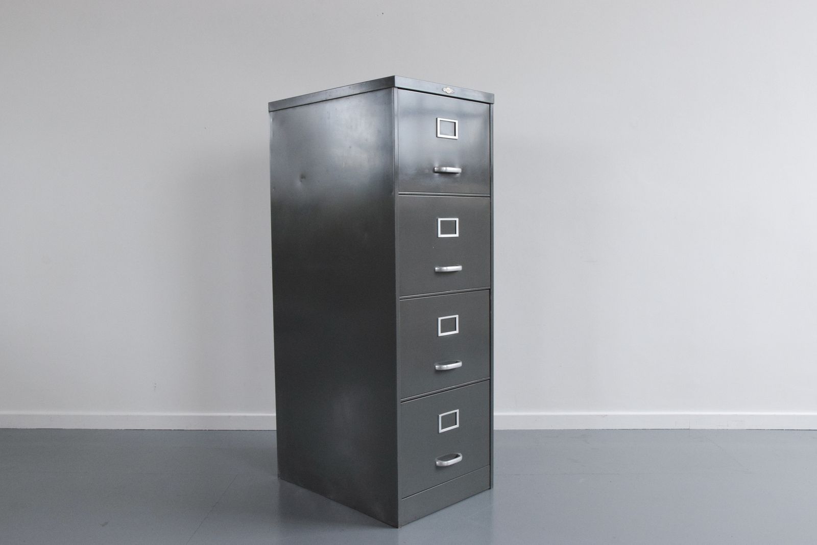 Furniture Vintage Grey Metal Filing Cabinet By Art Metal photo