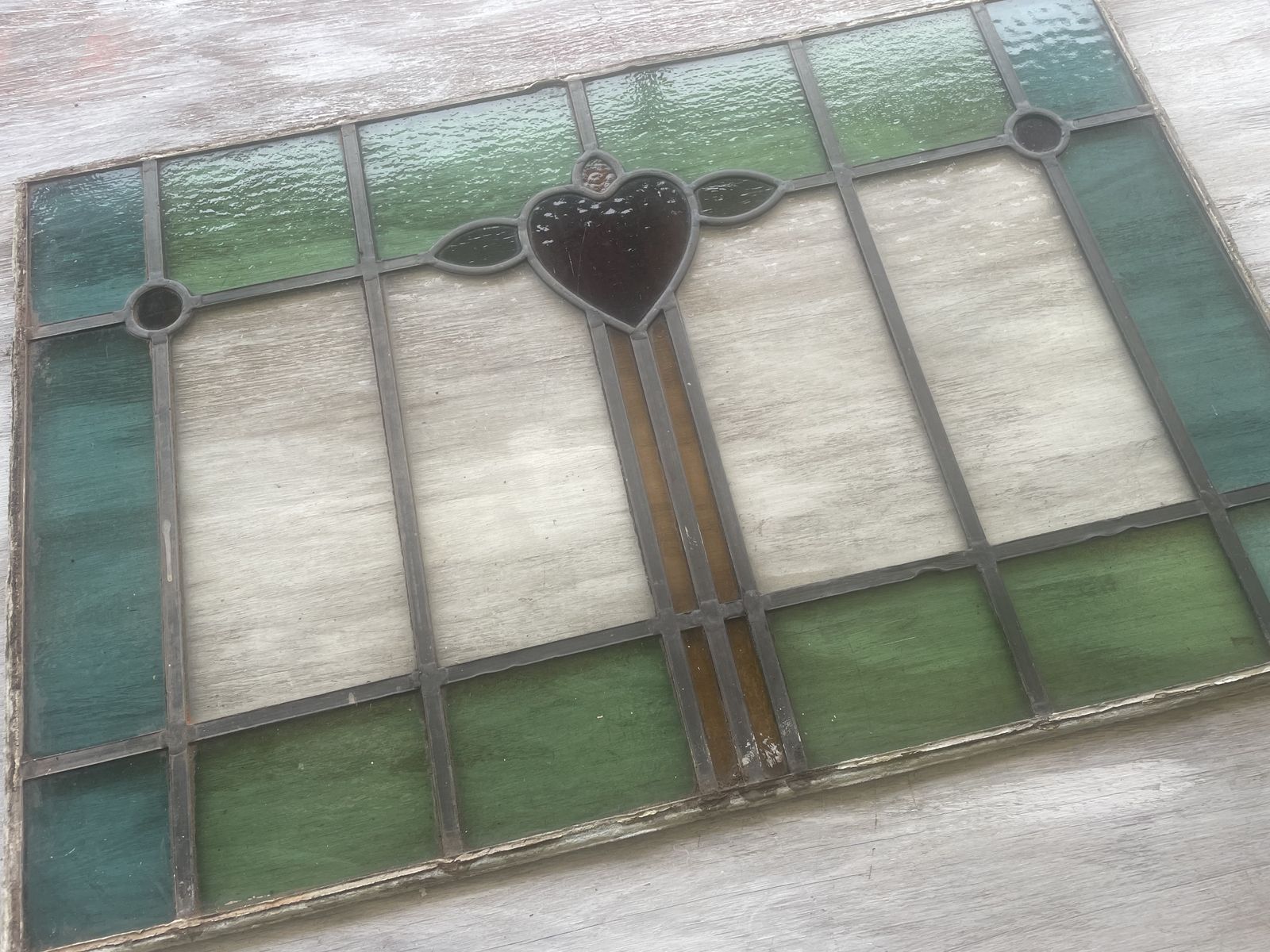 Edwardian Stained Glass Window Panel C.1910(original Frame, Large) 1e photo buy