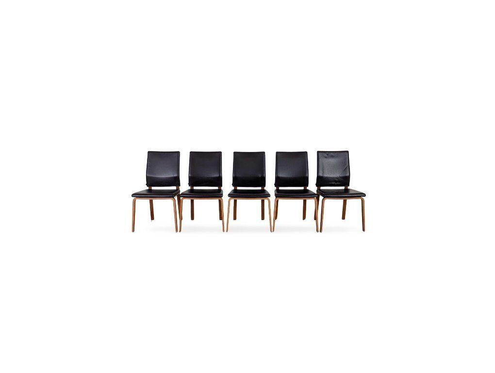 5 Delige Set Cor Fino Stoelen, Leer, Bruin Walnootdesign