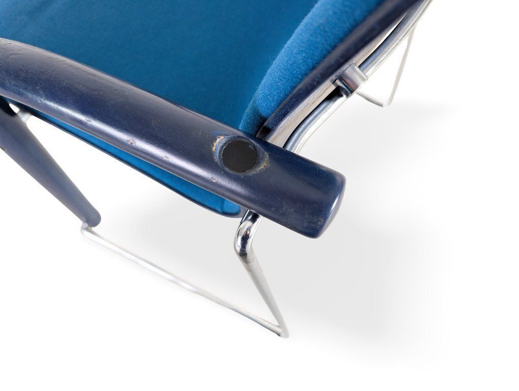 Ensemble de 4 chaises empilables Thonet S320, Böhme Schneider, bleu photo vintage