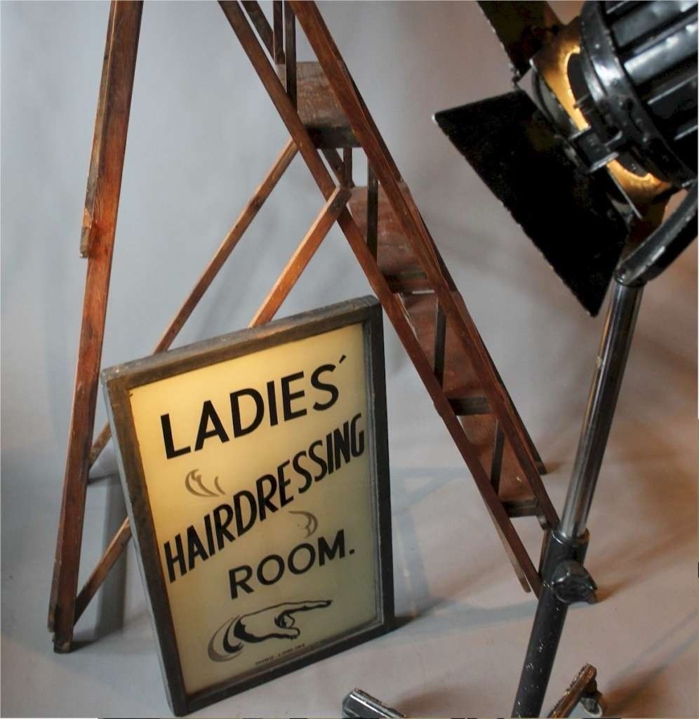 Ladies Hairdressing Room White Opaline Glass Sign photo 585.0