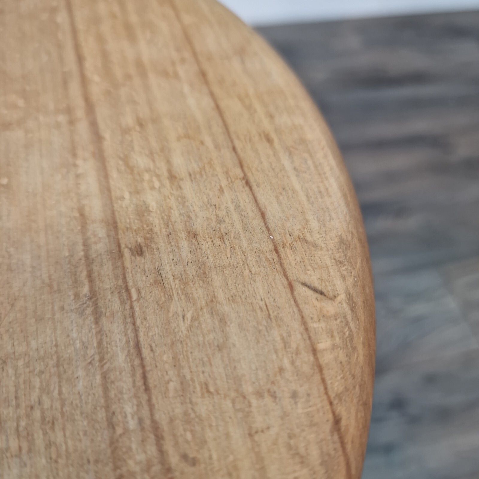 Vintage Rustic Stool   Solid Turned Wooden Farmhouse Kitchen Milking Pub Seat photo vinterior