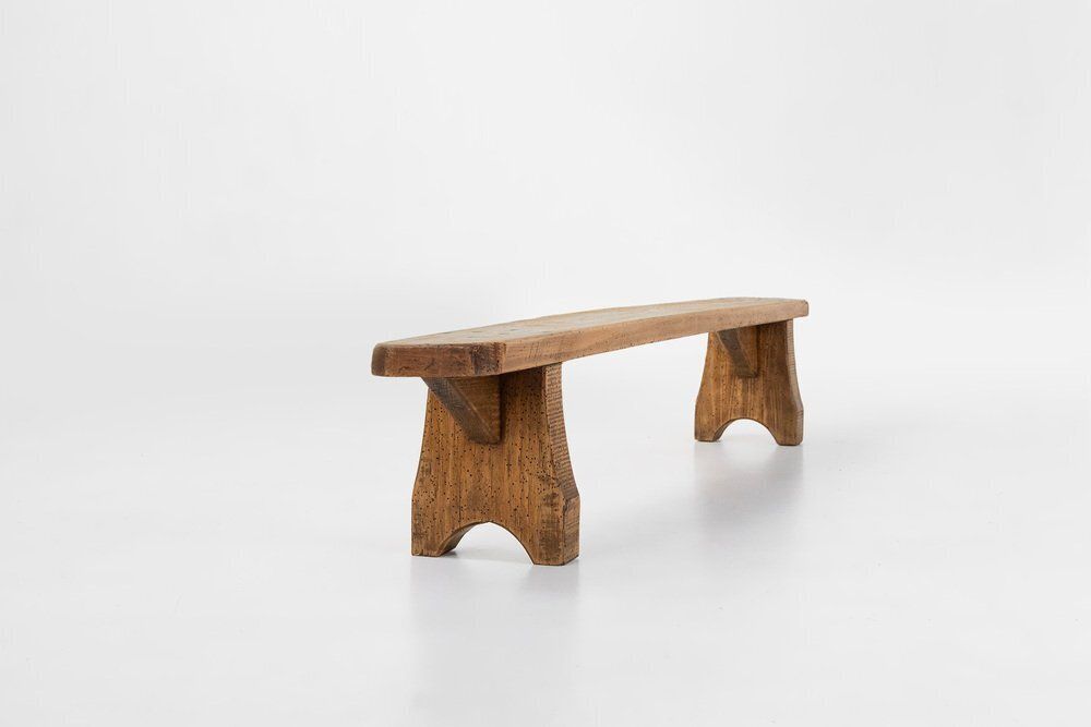 Rustic Low Bench In Wood, France, 1850s photo for sale