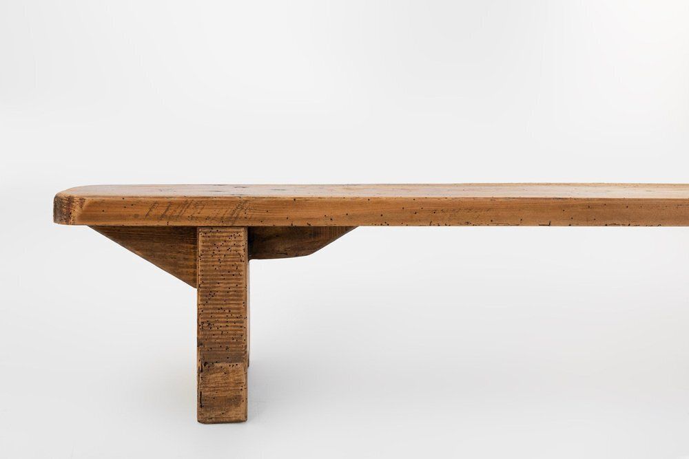 Rustic Low Bench In Wood, France, 1850s photo Furniture