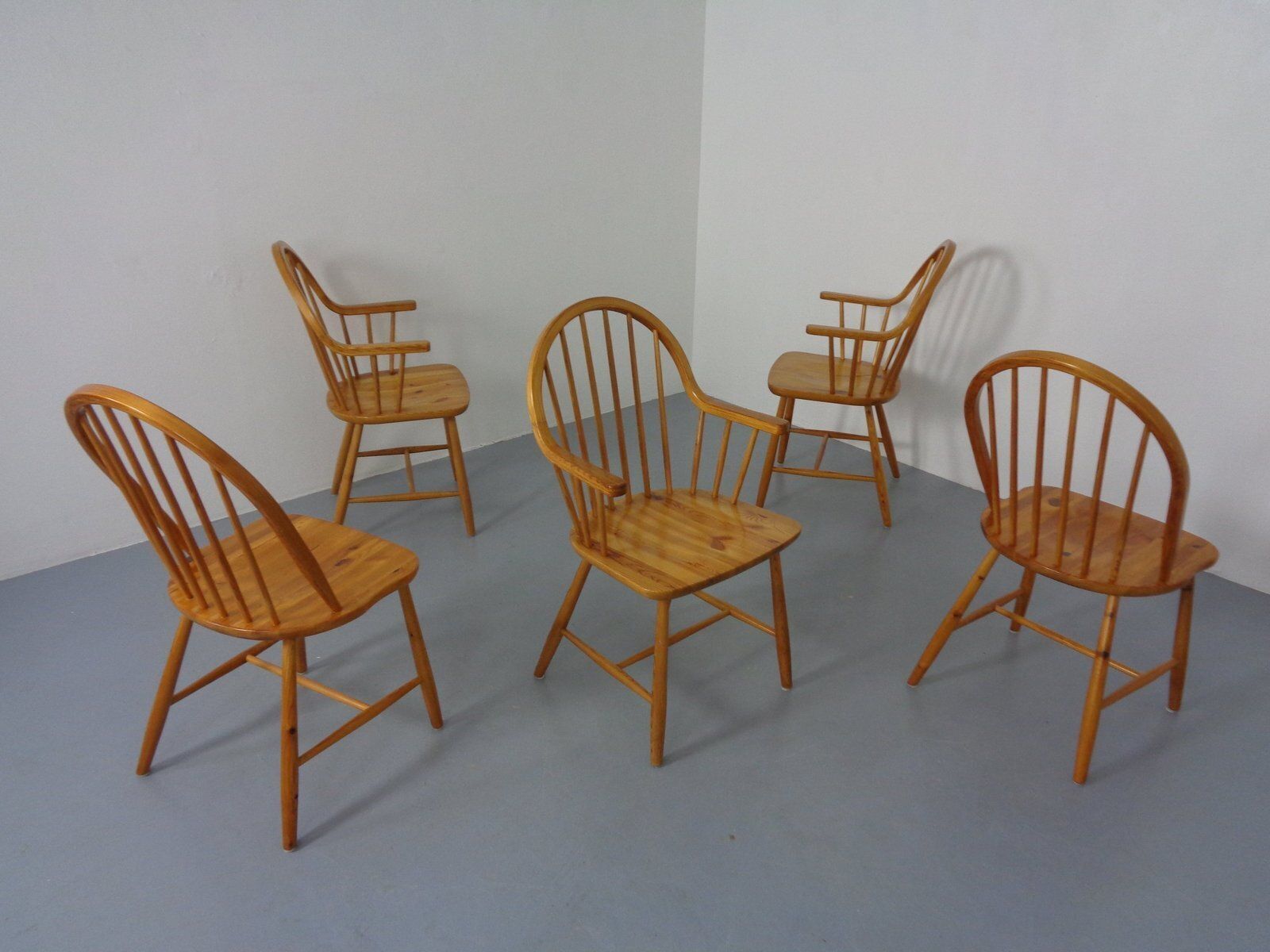 photo furniture Danish Pine Chairs An Armchairs By Erik Ole Jørgensen For Tarm Stole Møbelfabrik, 1960s, Set Of 5