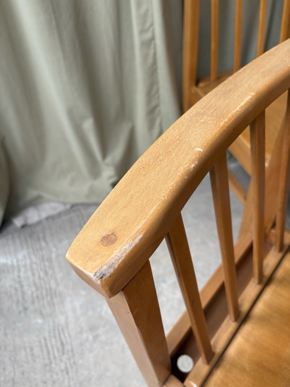 Vtg Mid Century Set Of 4 Solid Beech Church Dining Chairs Scandi Danish R1201 photo vinterior