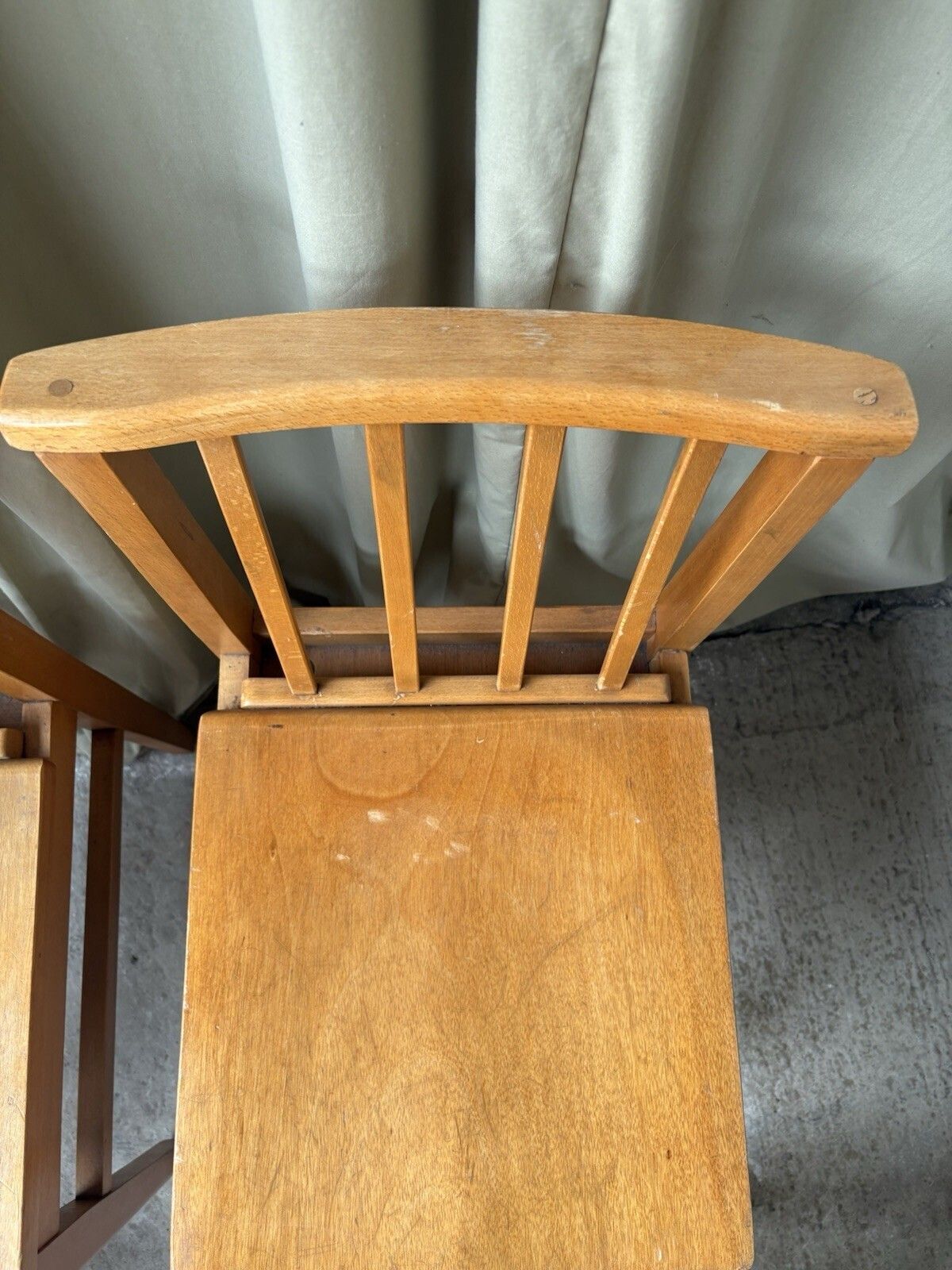 Furniture Vtg Mid Century Set Of 4 Solid Beech Church Dining Chairs Scandi Danish R1201 photo