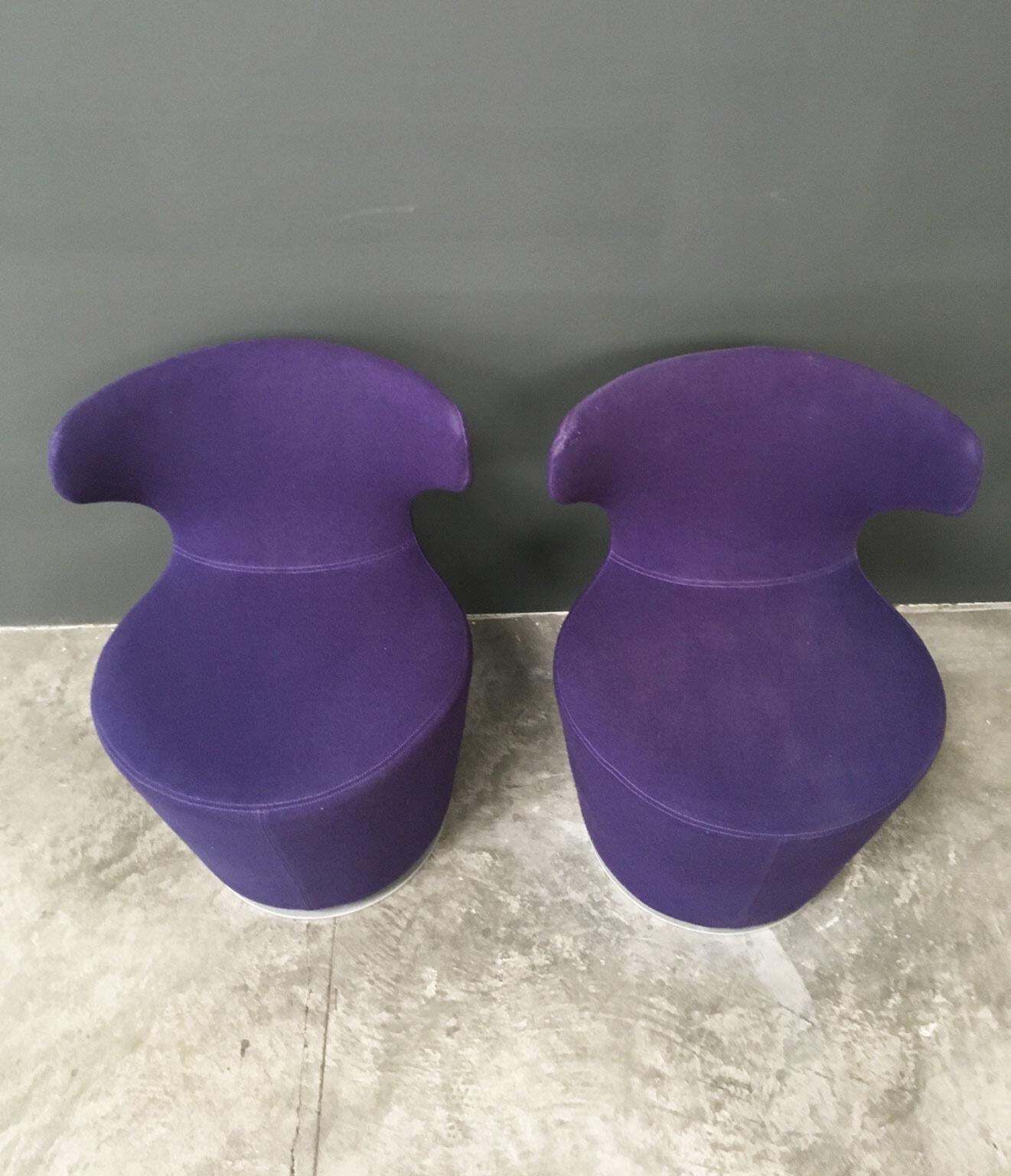 5113.0 Italy Violet Fabric Set Of 2 Armchairs By B&B Italia, 2020 photo
