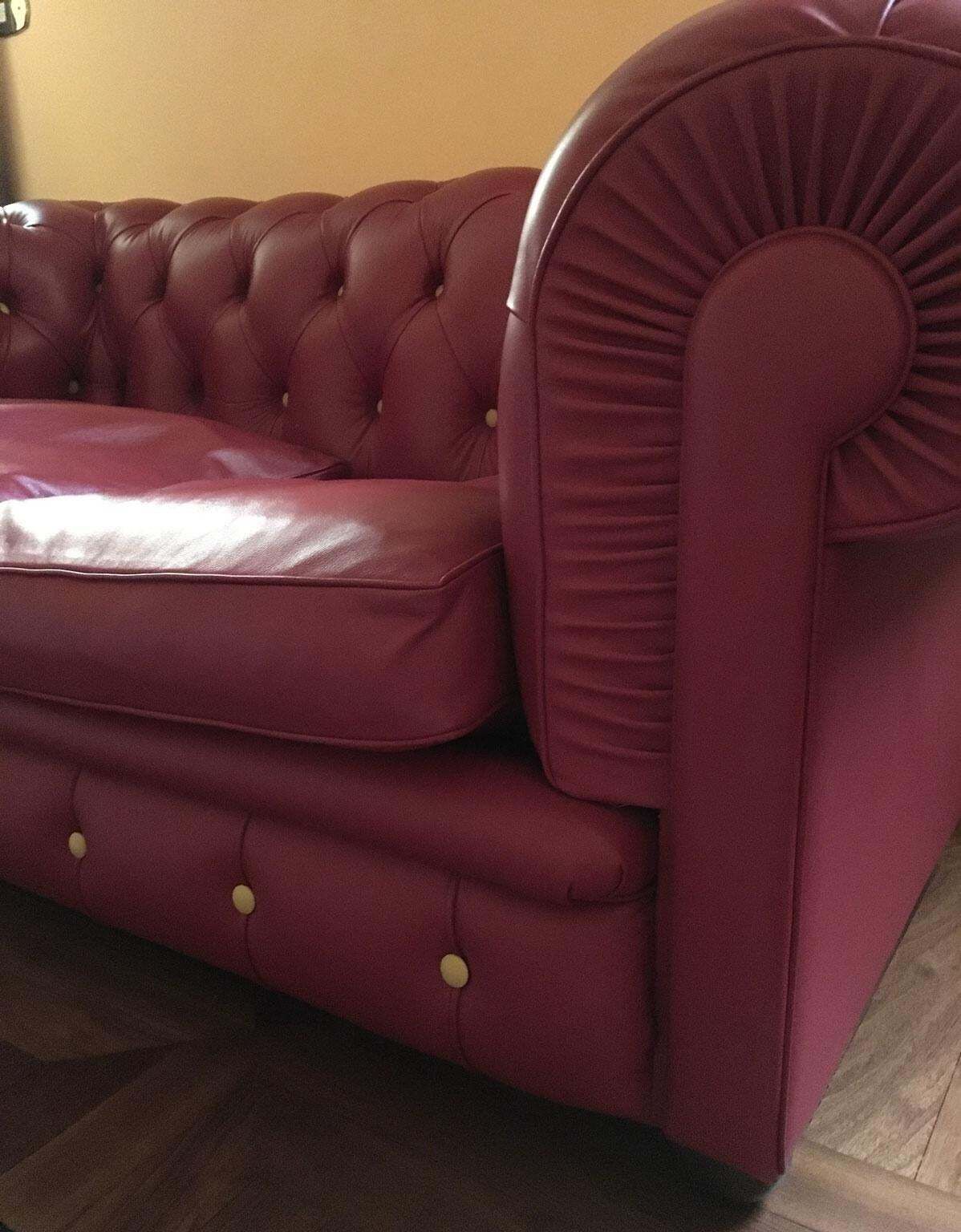 Canapé baroque Chester en cuir bordeaux, début du XXIe siècle, Italie, par Poltrona Frau photo vintage