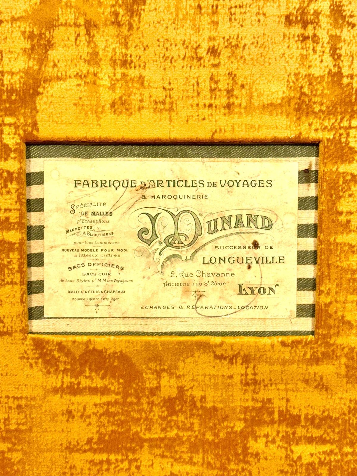 photo vintage Black Canvas And Brass Flat Travel Trunk, Belle époque France Circa 1912