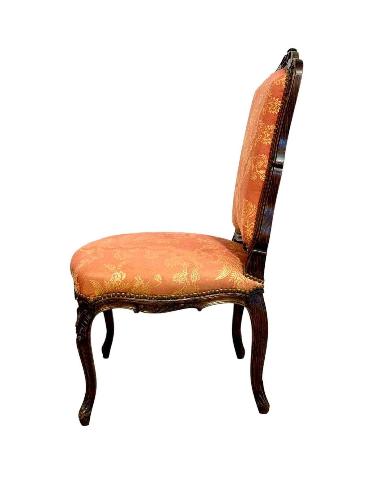 photo buy Louis XV Style Pair Of Carved Walnut Side Chairs, France C.1880
