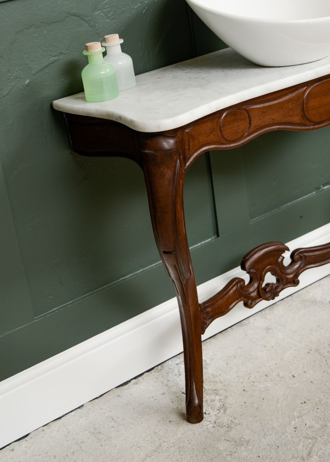 Antique Mahogany Marble Bathroom Vanity Unit With Sink   Sku 197 photo 995.0