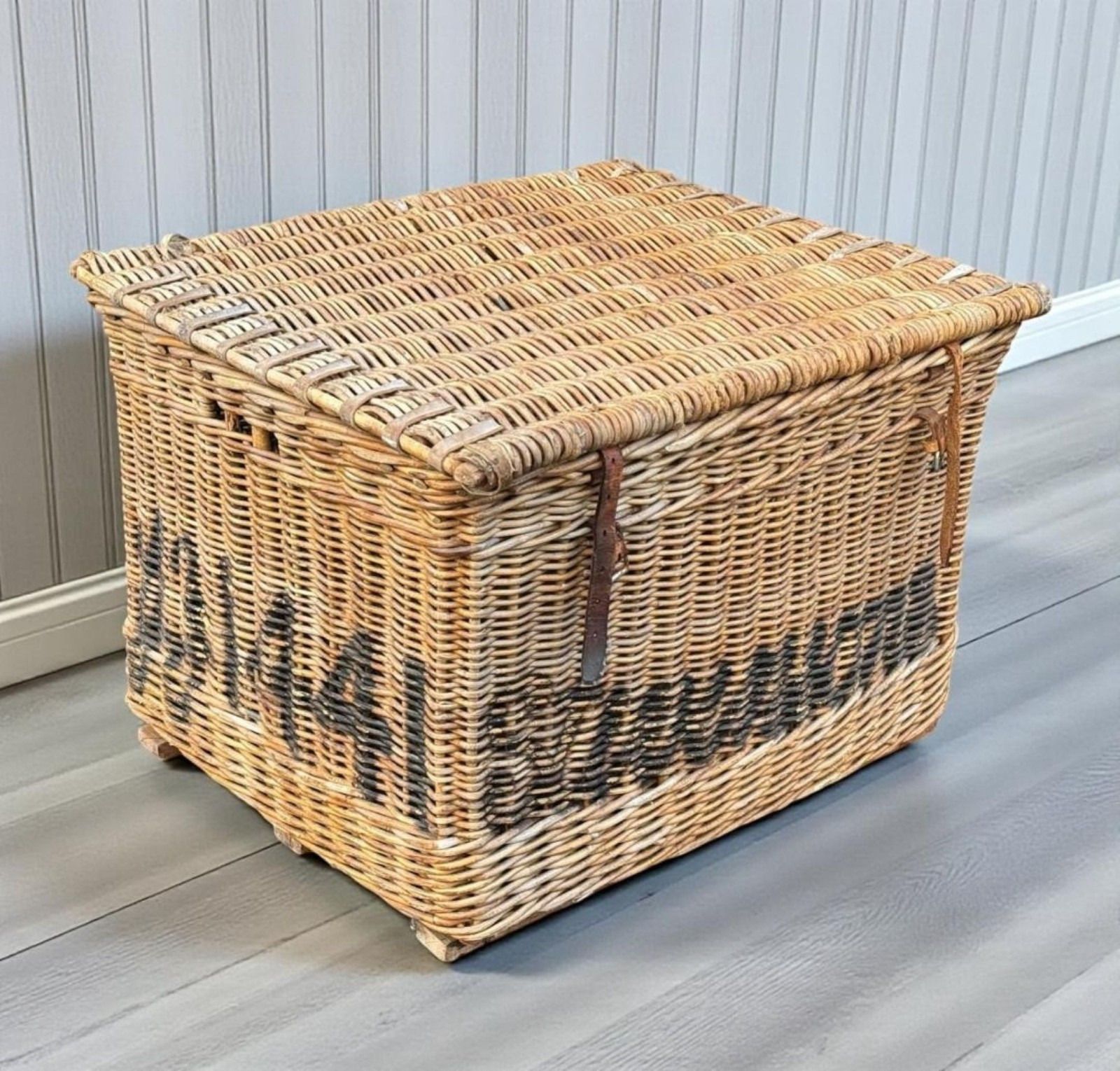 Large Antique Wicker Log Basket