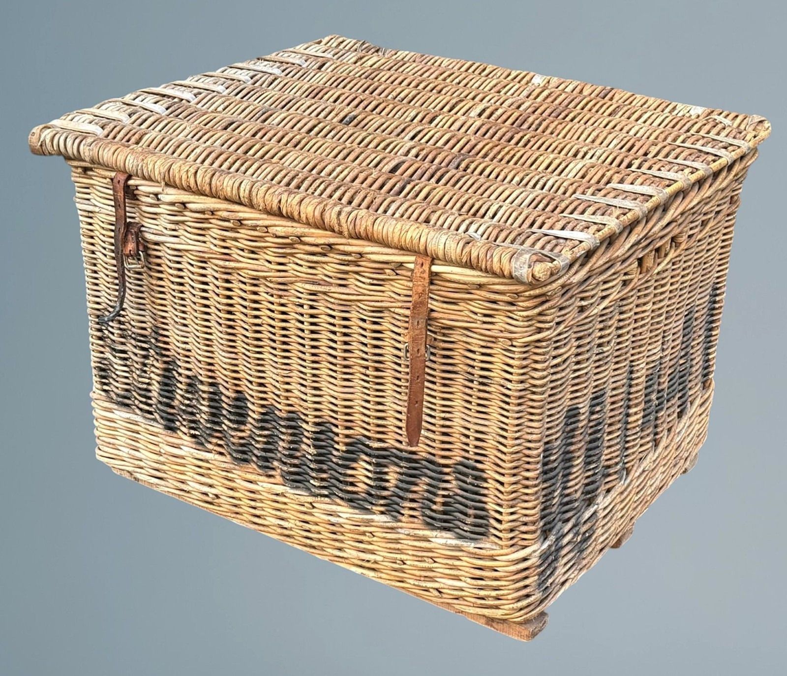 Large Antique Wicker Log Basket photo for sale