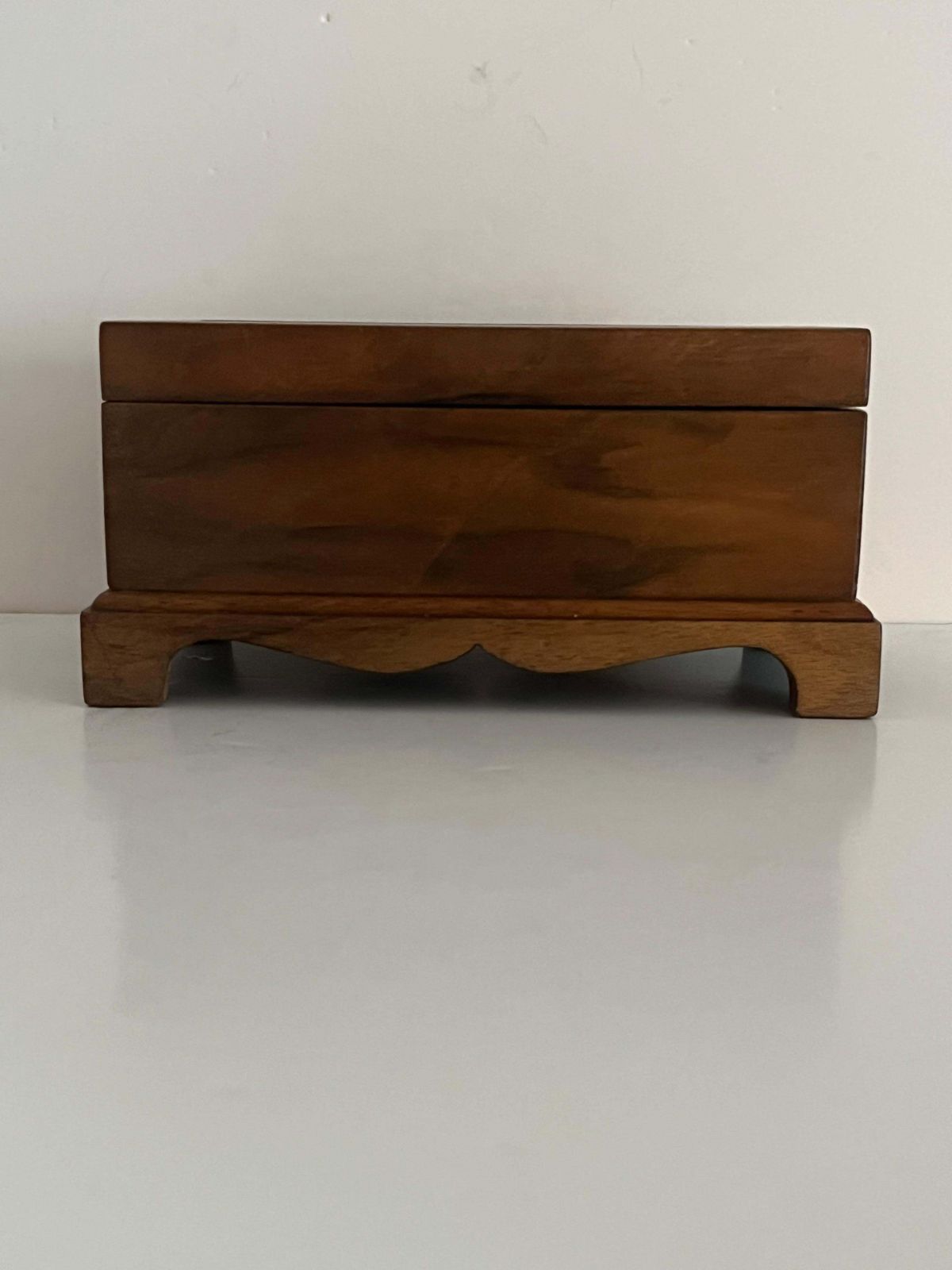 Home Decor Art Deco Jewelry Box With Marquetry Top And Oval Mirror, Circa 1925 photo