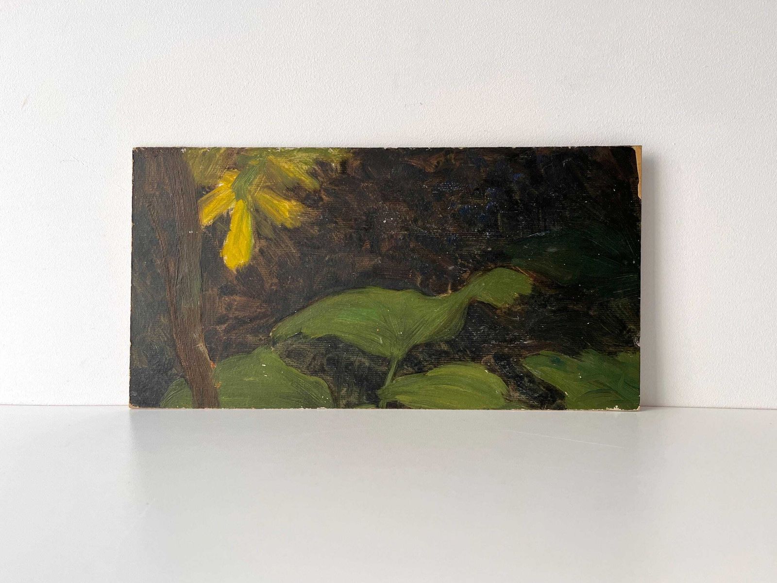 photo vintage Olieverfschilderij op karton, appels stilleven, 1959, Franse keukendecoratie