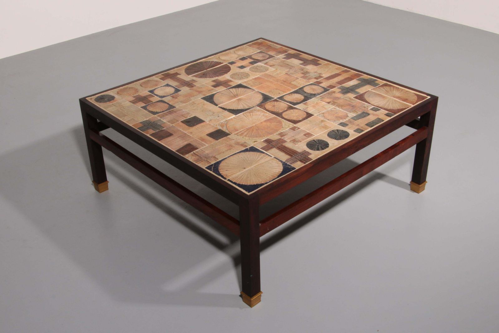 Tue Poulsen Square Tile Top Coffee Table Of Wengé By Erik Wørts Danmark 1960s photo furniture