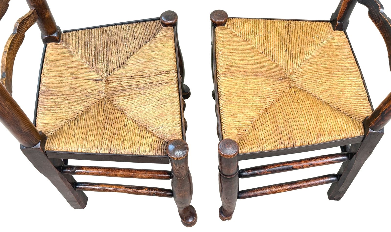 photo furniture Set van 10 Georgische ladderrug boerenkeukenstoelen, begin 19e eeuw (Engeland, ca. 1820)
