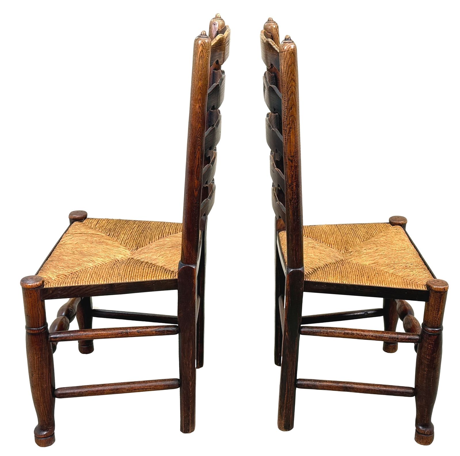photo vinterior Set van 10 Georgische ladderrug boerenkeukenstoelen, begin 19e eeuw (Engeland, ca. 1820)