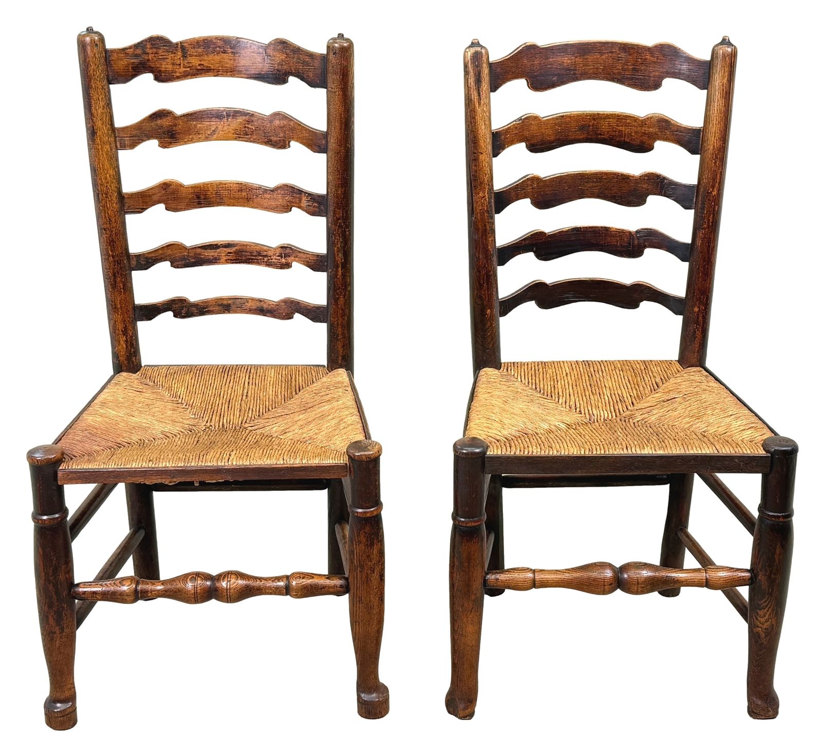 photo buy Set van 10 Georgische ladderrug boerenkeukenstoelen, begin 19e eeuw (Engeland, ca. 1820)