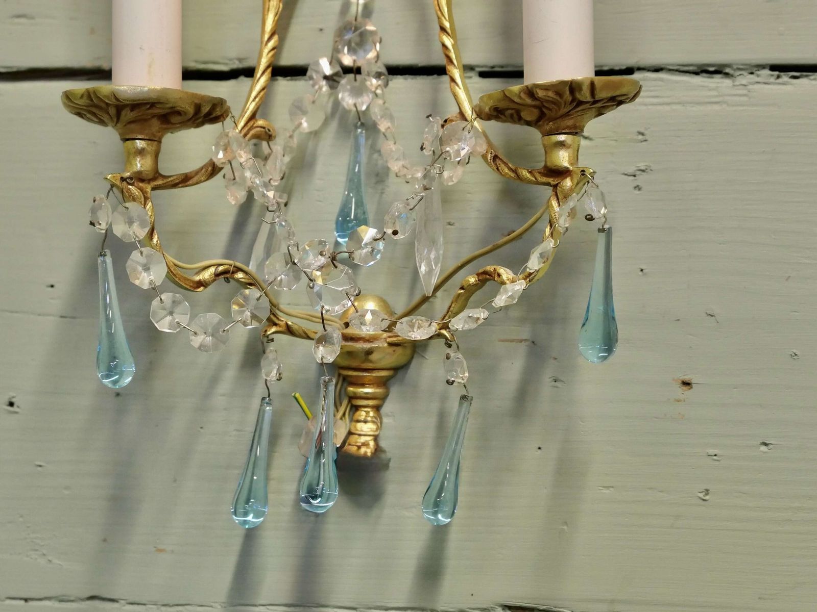 A Beautiful Pair Of Tall French Wall Chandeliers This Is A Superb Pair Of Tall 2 Sconce W photo Home Decor