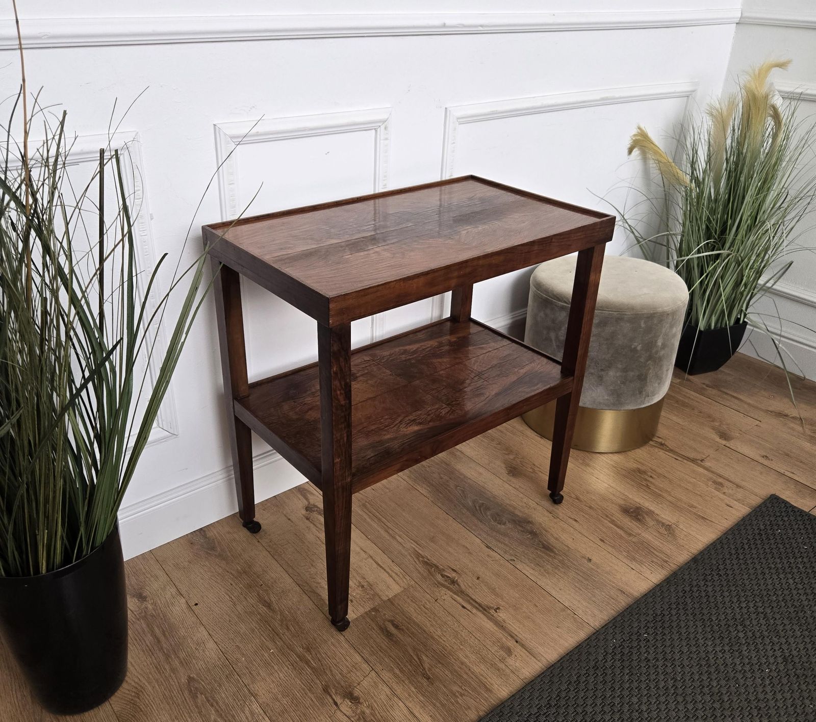 photo furniture 1950s Art Deco Mid Century Italian Burl Wood Brass Dry Bar Cabinet Liquor Cart