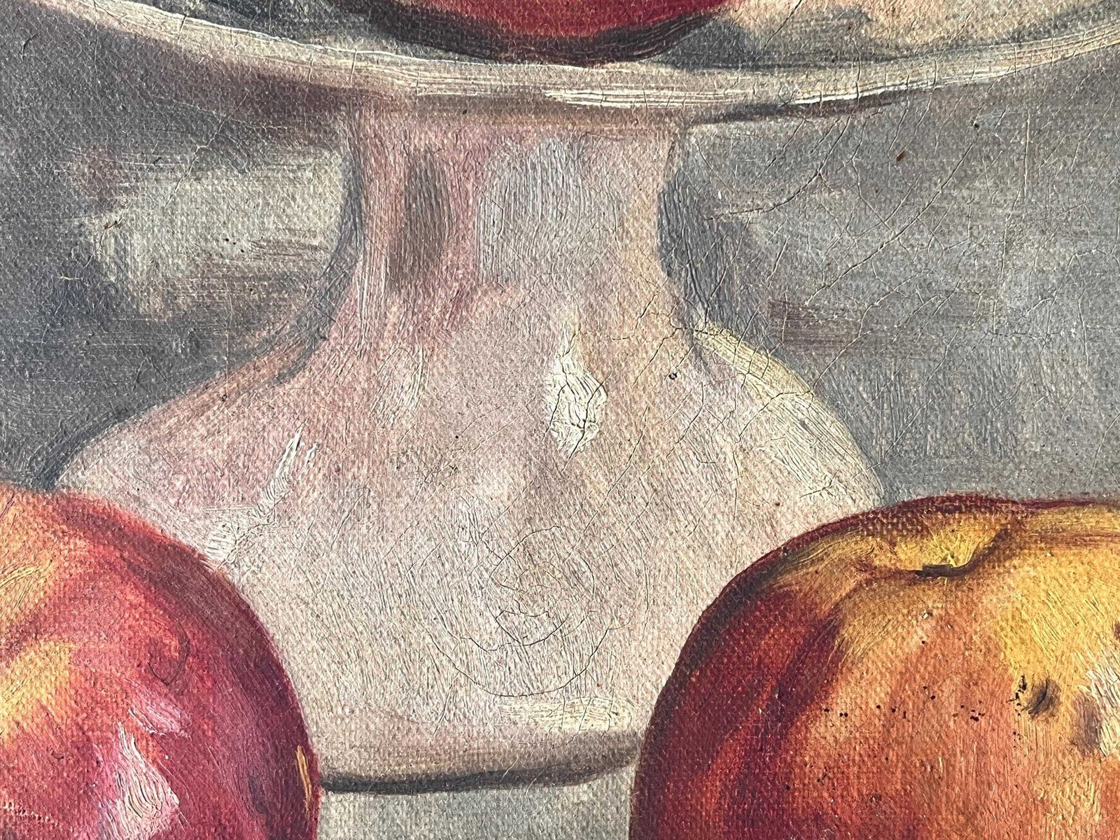 photo furniture Original 1930's Apples Still Life Oil On Canvas, Antique French Fruits Painting, French Kitchen Decor