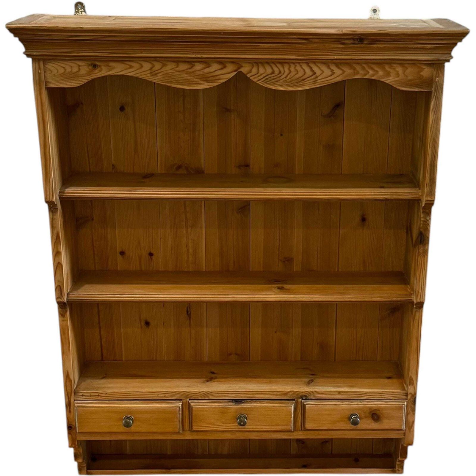 Vintage Pine Wall Shelf Unit With Drawers, Country Cottage Shelves, Farmhouse Kitchen Storage, Rustic Pine Wall Cabinet