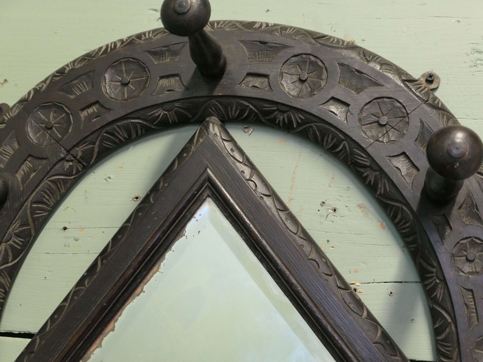 Gothic Horseshoe Coat And Tack Rack With Mirror A Very Fine Quality Piece Made photo 1194.0