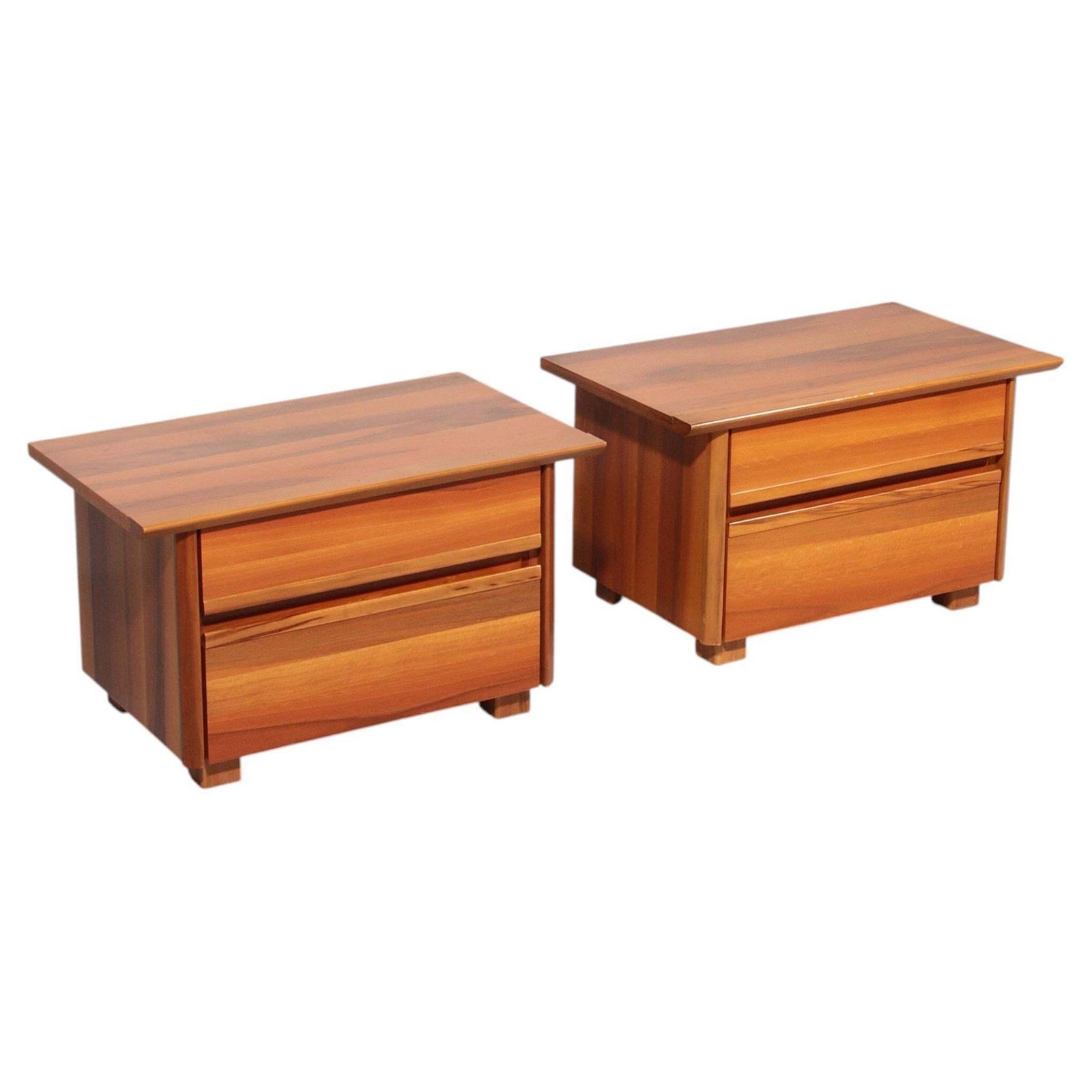 Italian Walnut Bedside Tables From The 1970s  Timeless Italian Elegance