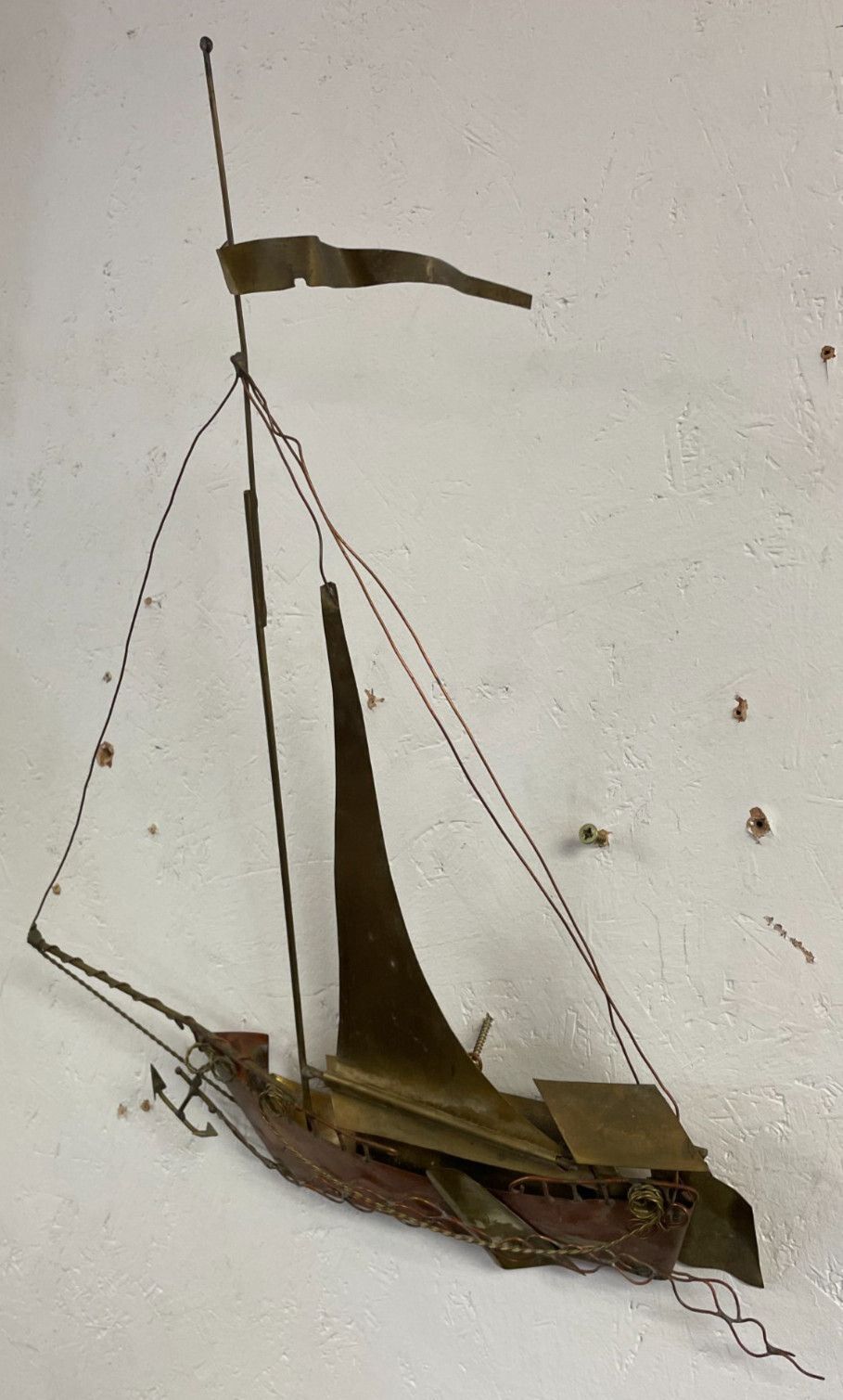 Mid Century Large Daniel D'haeseleer Sailing Boat All Art   Signed. photo vintage