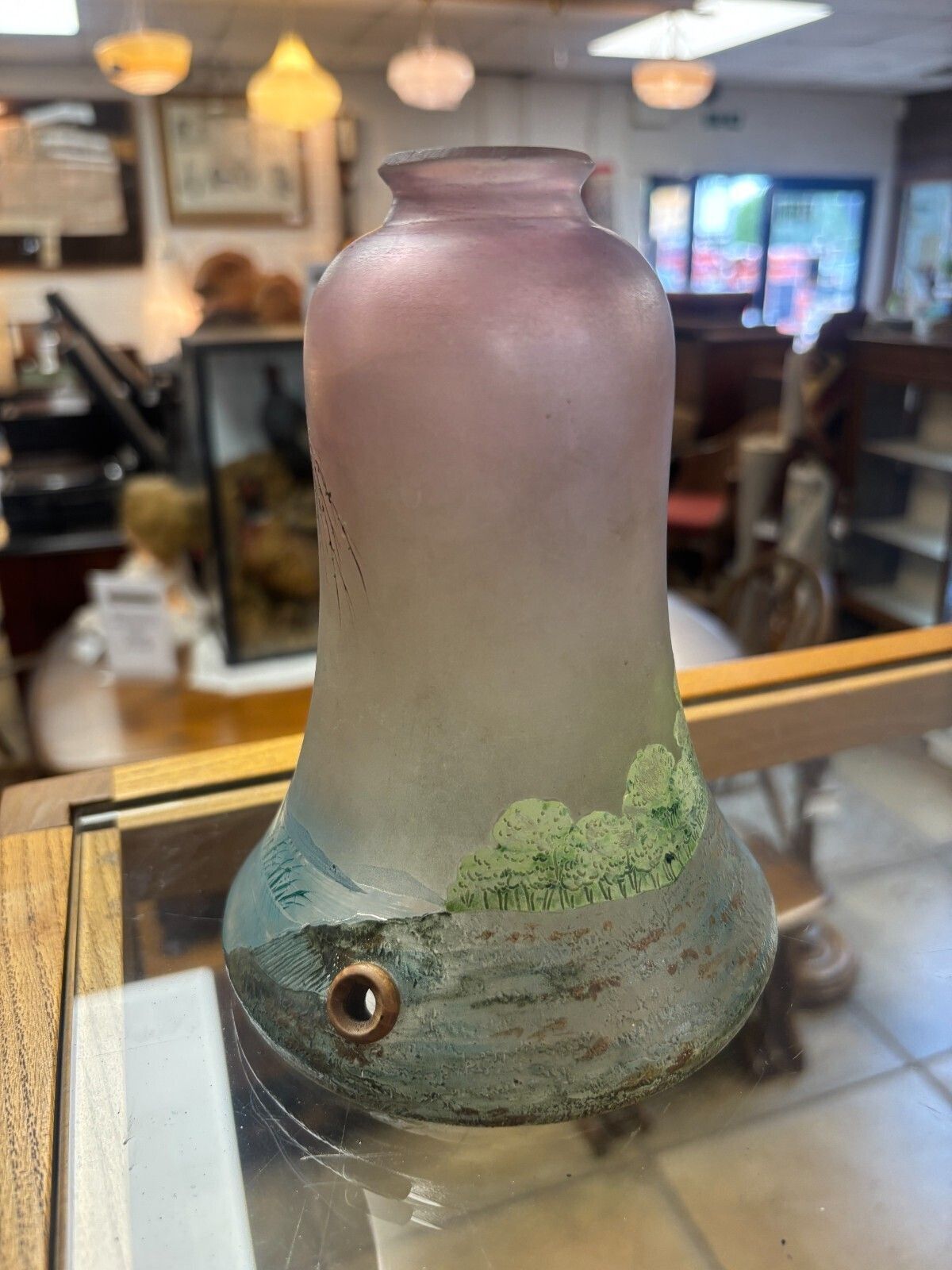 Early 20th Century Daum Nancy Painted Glass Vessel. photo for sale
