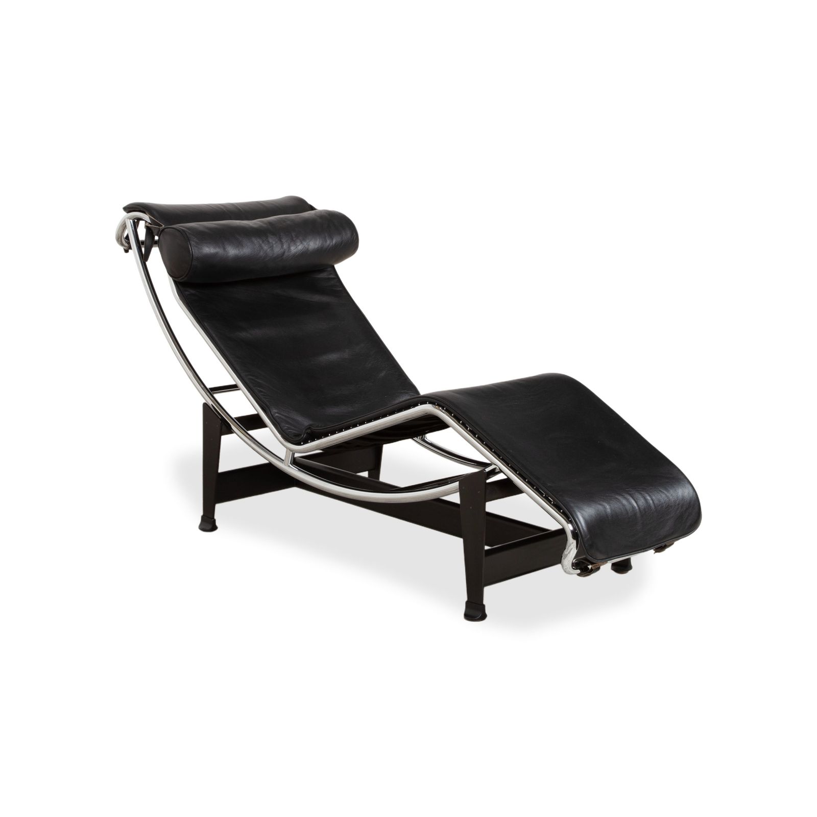 Méridienne Cassina Le Corbusier LC 4 en cuir noir, Bauhaus, fonction manuelle photo for sale