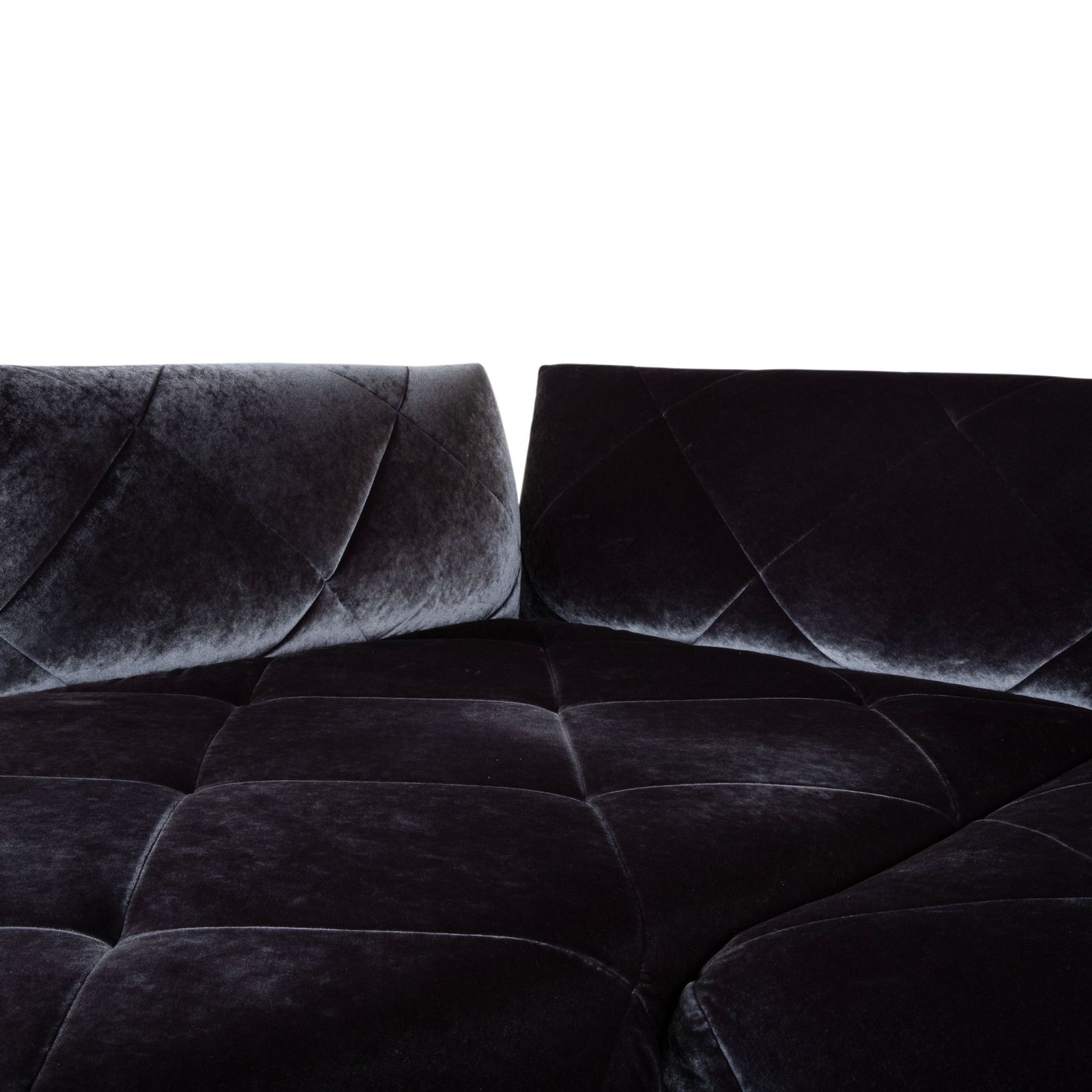 Canapé d'angle Bretz Teratai en velours bleu-gris photo for sale