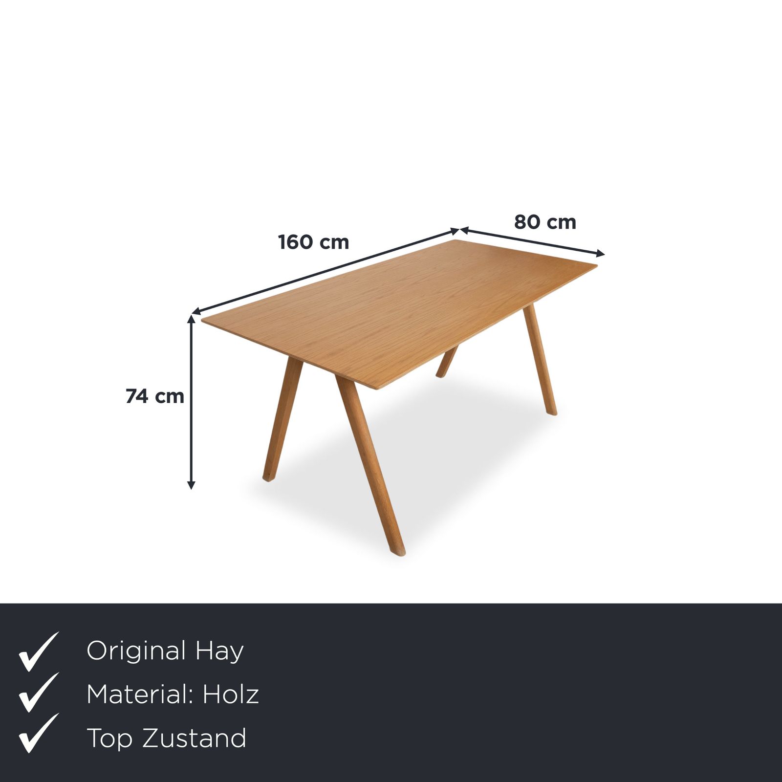 Table à manger Hay CPH 30 en bois, marron, 160 x 80 cm photo furniture