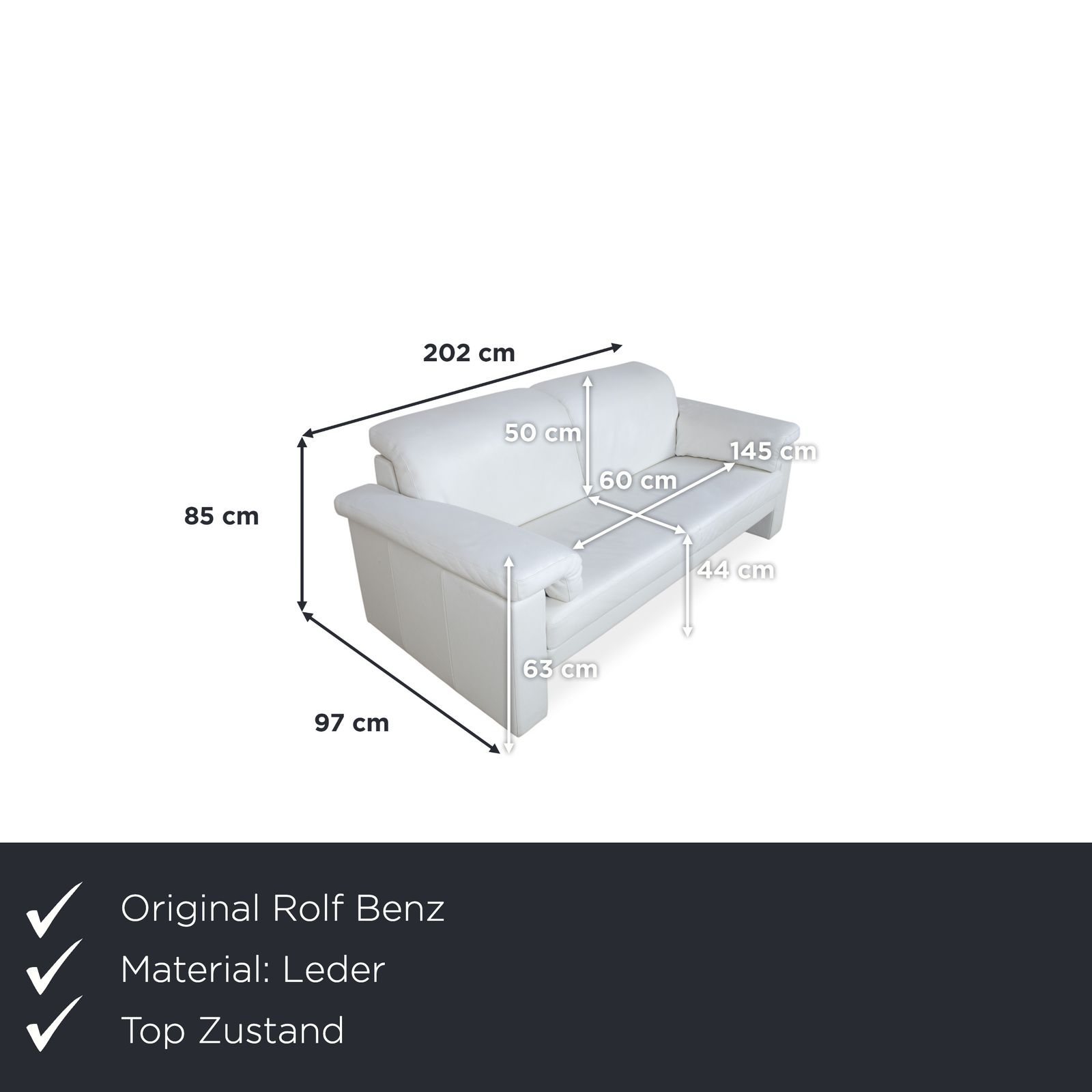 Rolf Benz 4000 Tweezitsbank Leer Crèmewit photo furniture