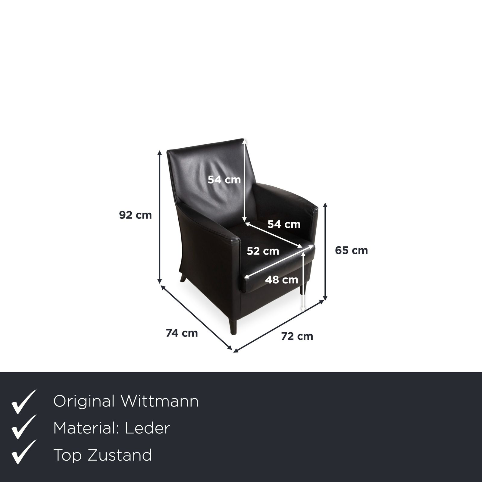 Fauteuil Wittmann en cuir noir photo furniture