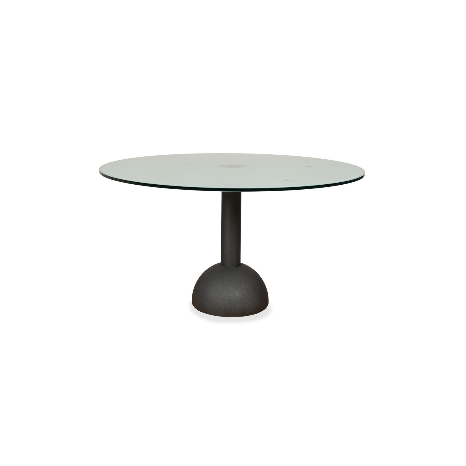 Table à manger Poltrona Frau en verre gris, 130 x 130 x 73 cm photo vintage